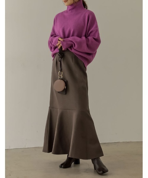 Re:EDIT（リエディ）の「[低身長/高身長サイズ有]軽くて暖かいリサイクルストレッチ起毛圧縮ニットソーマーメイドスカート（スカート・レディース・ピンク/ブルー/パープル/ベージュ/グレー系その他/ブラック・TALL/MEDIUM/LARGE/SHORT）」の21枚目の写真