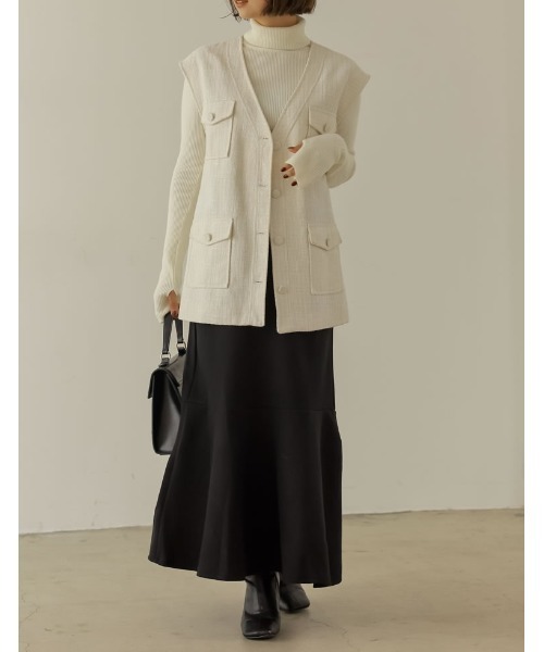 Re:EDIT（リエディ）の「[低身長/高身長サイズ有]軽くて暖かいリサイクルストレッチ起毛圧縮ニットソーマーメイドスカート（スカート・レディース・ピンク/ブルー/パープル/ベージュ/グレー系その他/ブラック・TALL/MEDIUM/LARGE/SHORT）」の16枚目の写真