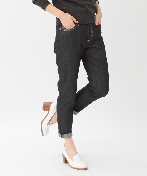 Another Edition（アナザーエディション）の「ボーイズデニム/ AEBC BOYS DNM◆（デニムパンツ・レディース・ネイビー/オフホワイト・LARGE/SMALL/MEDIUM）」の2枚目の写真