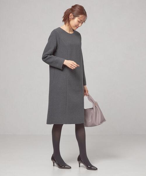 closet story(クローゼットストーリー)の「<closet story(クローゼットストーリー)>ブークレー サックワンピース(ワンピース・レディース・ブラック/ダークグレー/ケリー・FREE)」の4枚目の写真