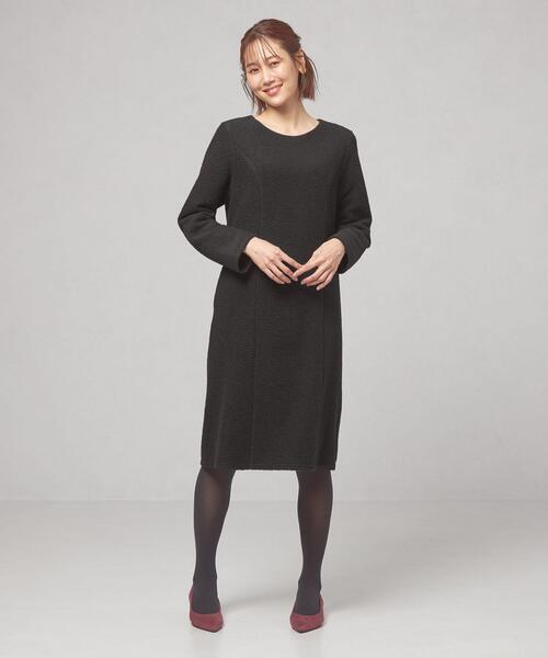 closet story(クローゼットストーリー)の「<closet story(クローゼットストーリー)>ブークレー サックワンピース(ワンピース・レディース・ブラック/ダークグレー/ケリー・FREE)」の9枚目の写真