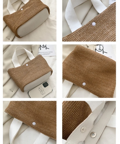 yuue' ( wear )(ユーイ)の「シンプルバスケット ハンドバッグ(ハンドバッグ・レディース・ホワイト/ブラック・FREE)」の12枚目の写真