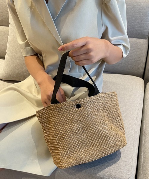 yuue' ( wear )(ユーイ)の「シンプルバスケット ハンドバッグ(ハンドバッグ・レディース・ホワイト/ブラック・FREE)」の3枚目の写真