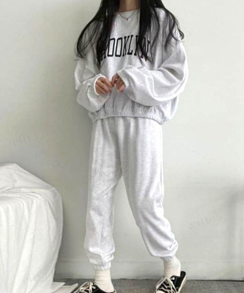 Dalfwin(ダールフィン)の「韓国ファッションBROOKLYNカレッジロゴスウェットセットアップパーカールームウェア(ルームウェア/パジャマ・レディース・グレー/ブラック/カーキ/オートミール/グレー系その他/ピンク/グレー系その他2/ベージュ系その他2/ブラック系2/グレー系2/カーキ系2/ピンク系2/グレー系その他3/ベージュ系その他3/ブラック系3/ベージュ系その他4/カーキ系4/グレー系4/ブラック系4/グレー系3/グレー系その他4/カーキ系3・FREE)」の9枚目の写真