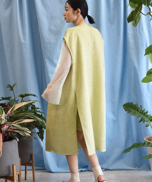 Alley by w closet（アリーバイダブルクローゼット）の「【Alley】【SETUP対応】おとなロングジレ（ベスト・レディース・モカ/キャメル/アイボリー/グリーン・FREE）」の15枚目の写真