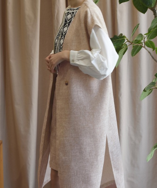 Alley by w closet（アリーバイダブルクローゼット）の「【Alley】【SETUP対応】おとなロングジレ（ベスト・レディース・モカ/キャメル/アイボリー/グリーン・FREE）」の11枚目の写真