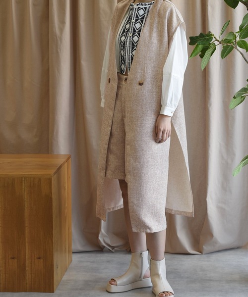 Alley by w closet（アリーバイダブルクローゼット）の「【Alley】【SETUP対応】おとなロングジレ（ベスト・レディース・モカ/キャメル/アイボリー/グリーン・FREE）」の13枚目の写真