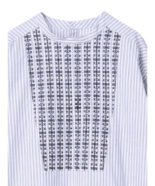 CRAFT STANDARD BOUTIQUE（クラフトスタンダードブティック）の「刺繍シャツワンピース　＊◆（シャツワンピース・レディース・アイボリー/ストライプ・FREE）」の4枚目の写真