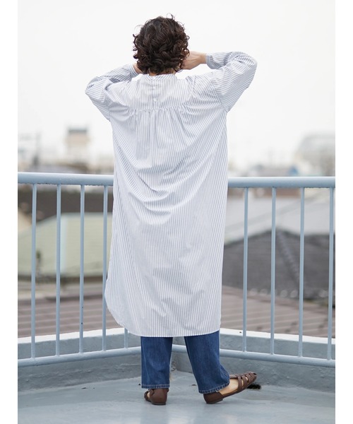 CRAFT STANDARD BOUTIQUE（クラフトスタンダードブティック）の「刺繍シャツワンピース　＊◆（シャツワンピース・レディース・アイボリー/ストライプ・FREE）」の15枚目の写真