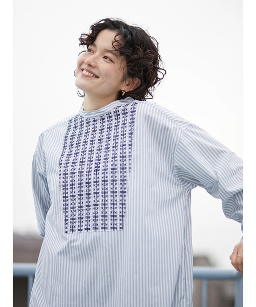 CRAFT STANDARD BOUTIQUE（クラフトスタンダードブティック）の「刺繍シャツワンピース　＊◆（シャツワンピース・レディース・アイボリー/ストライプ・FREE）」の16枚目の写真