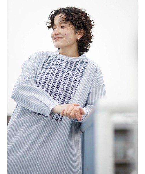 CRAFT STANDARD BOUTIQUE（クラフトスタンダードブティック）の「刺繍シャツワンピース　＊◆（シャツワンピース・レディース・アイボリー/ストライプ・FREE）」の18枚目の写真