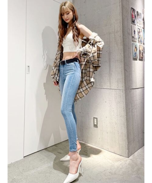 GYDA（ジェイダ）の「original checkBIG シャツ（シャツ/ブラウス・レディース・ベージュ/オフホワイト/シャーベット・FREE）」の16枚目の写真