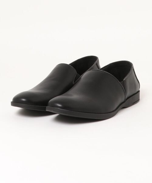 HIDEAWAYS NICOLE（ハイダウェイニコル）の「レザースリッポン（スリッポン・メンズ・ブラック/オフホワイト・26.5cm/25.5cm/27.5cm）」の2枚目の写真