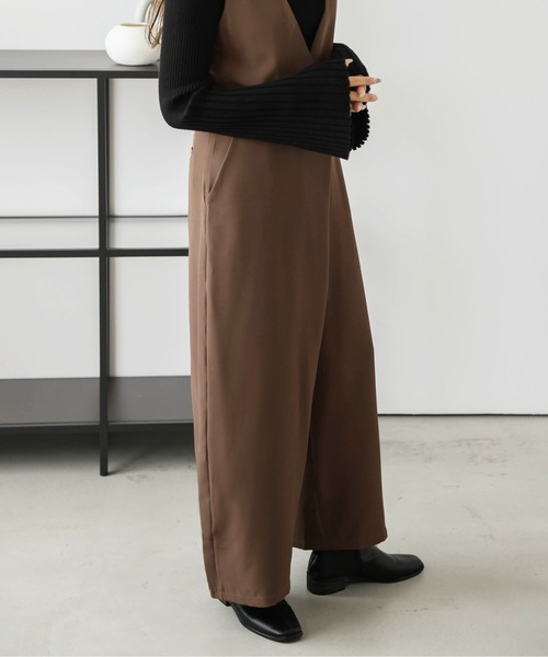 SUGAR BISKET(シュガービスケット)の「ラップ風オールインワン(サロペット/オーバーオール・レディース・グリーン/ダークブラウン/オレンジ/オリーブ/コーラルピンク/ブラック/ブラウン/ベージュ・M/L)」の22枚目の写真