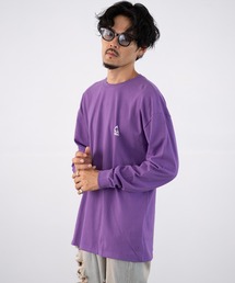 Tシャツ/カットソー（パープル/紫色系・ワンポイント）ファッション