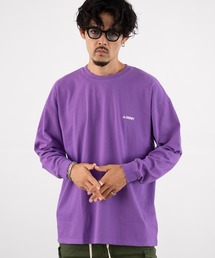 Tシャツ/カットソー（パープル/紫色系・ワンポイント）ファッション