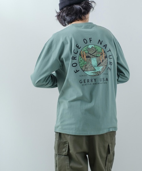 【GERRY】別注プリント長袖Tシャツ