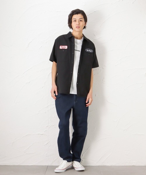 Dickies(ディッキーズ)の「Dickies ディッキーズ ワッペンワークシャツ(シャツ/ブラウス・メンズ・ブラック/オレンジ/グリーン/アイボリー・M/L/XL)」の9枚目の写真