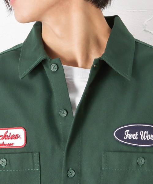 Dickies(ディッキーズ)の「Dickies ディッキーズ ワッペンワークシャツ(シャツ/ブラウス・メンズ・ブラック/オレンジ/グリーン/アイボリー・M/L/XL)」の16枚目の写真