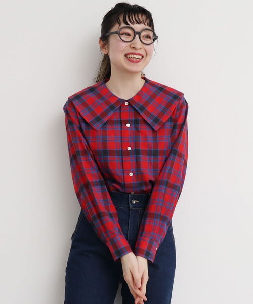 I am I in fact...（アイアムアイインファクト）の「●Pajamas check big BL（シャツ/ブラウス・レディース・イエロー/ブルー/レッド・FREE）」の3枚目の写真