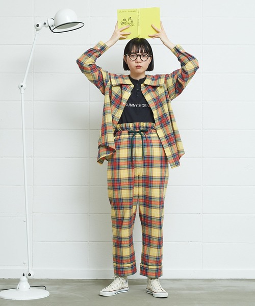 I am I in fact...（アイアムアイインファクト）の「●Pajamas check big BL（シャツ/ブラウス・レディース・イエロー/ブルー/レッド・FREE）」の12枚目の写真