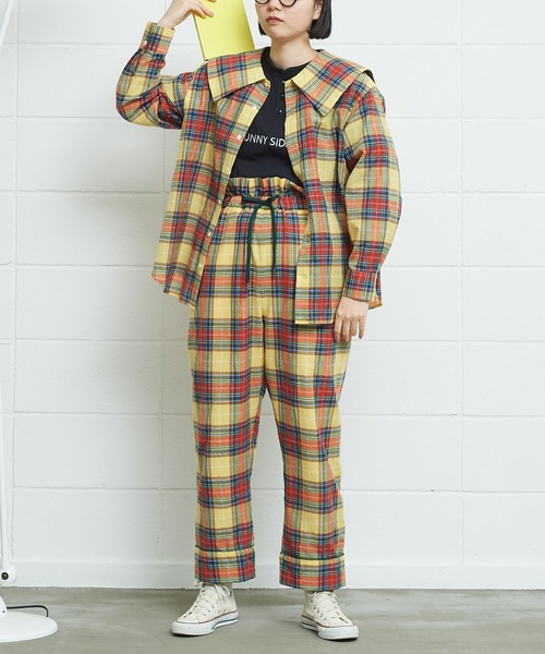 I am I in fact...（アイアムアイインファクト）の「●Pajamas check big BL（シャツ/ブラウス・レディース・イエロー/ブルー/レッド・FREE）」の15枚目の写真