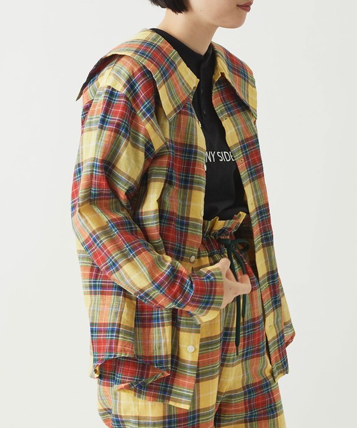 I am I in fact...（アイアムアイインファクト）の「●Pajamas check big BL（シャツ/ブラウス・レディース・イエロー/ブルー/レッド・FREE）」の6枚目の写真