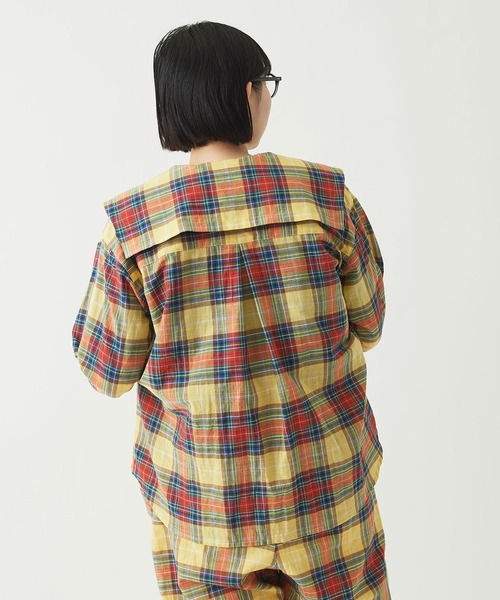I am I in fact...（アイアムアイインファクト）の「●Pajamas check big BL（シャツ/ブラウス・レディース・イエロー/ブルー/レッド・FREE）」の7枚目の写真
