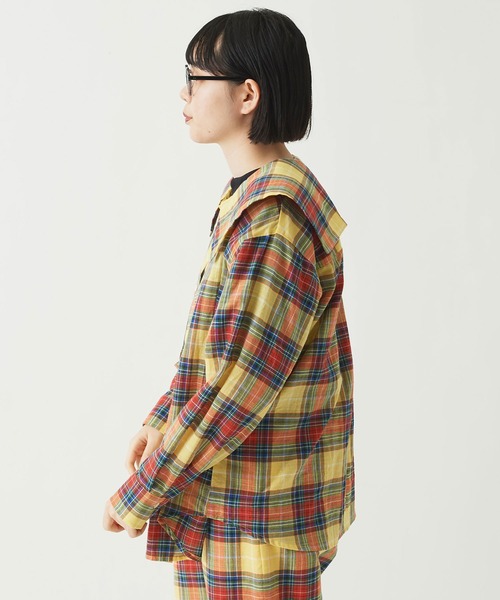 I am I in fact...（アイアムアイインファクト）の「●Pajamas check big BL（シャツ/ブラウス・レディース・イエロー/ブルー/レッド・FREE）」の8枚目の写真
