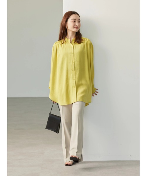 AMERICAN HOLIC（アメリカンホリック）の「サテンギャザーブラウス（シャツ/ブラウス・レディース・アイボリー/イエロー・L/M）」の7枚目の写真