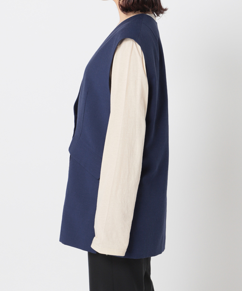 Simplicite（サンプリシテ）の「カラーレスジレ（ベスト・レディース・ブラック/ベージュ/ブルー・FREE）」の7枚目の写真