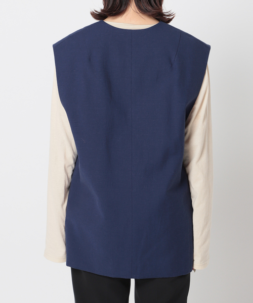 Simplicite（サンプリシテ）の「カラーレスジレ（ベスト・レディース・ブラック/ベージュ/ブルー・FREE）」の8枚目の写真