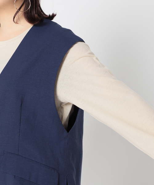 Simplicite（サンプリシテ）の「カラーレスジレ（ベスト・レディース・ブラック/ベージュ/ブルー・FREE）」の11枚目の写真