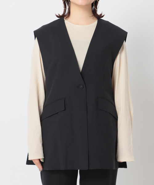 Simplicite（サンプリシテ）の「カラーレスジレ（ベスト・レディース・ブラック/ベージュ/ブルー・FREE）」の18枚目の写真