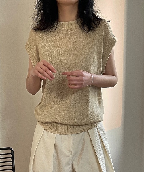 chuclla(チュクラ)の「【chuclla】【2022/SS】Lace up back sleeveless knit chw22s086(ニット/セーター・レディース・ベージュ/ブラック・FREE)」の8枚目の写真