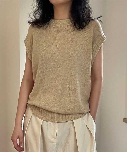 chuclla(チュクラ)の「【chuclla】【2022/SS】Lace up back sleeveless knit chw22s086(ニット/セーター・レディース・ベージュ/ブラック・FREE)」の11枚目の写真