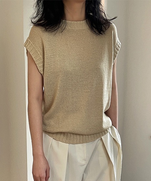 chuclla(チュクラ)の「【chuclla】【2022/SS】Lace up back sleeveless knit chw22s086(ニット/セーター・レディース・ベージュ/ブラック・FREE)」の13枚目の写真