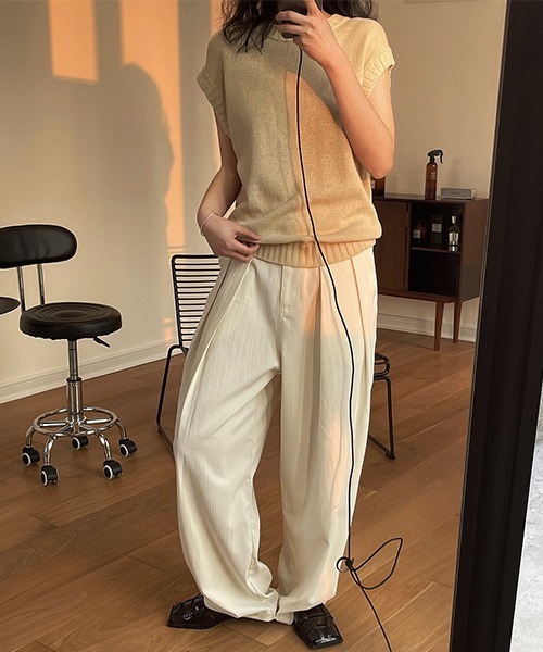chuclla(チュクラ)の「【chuclla】【2022/SS】Lace up back sleeveless knit chw22s086(ニット/セーター・レディース・ベージュ/ブラック・FREE)」の15枚目の写真