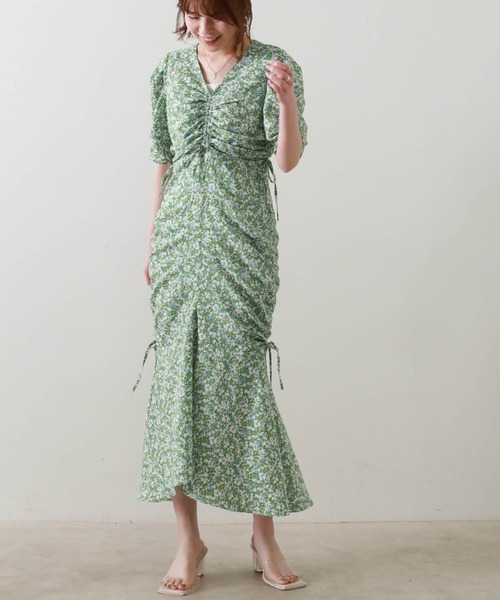 Cheek（チーク）の「ドロストギャザーワンピース（ワンピース・レディース・オレンジ/グリーン・MEDIUM）」の13枚目の写真