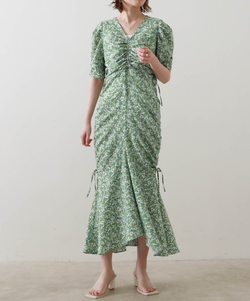 Cheek（チーク）の「ドロストギャザーワンピース（ワンピース・レディース・オレンジ/グリーン・MEDIUM）」の14枚目の写真