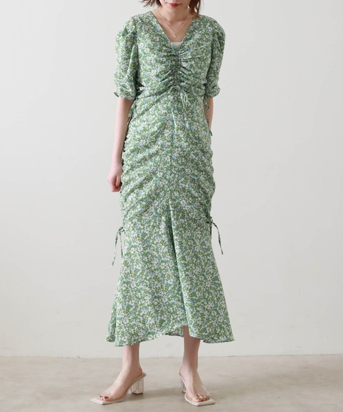 Cheek（チーク）の「ドロストギャザーワンピース（ワンピース・レディース・オレンジ/グリーン・MEDIUM）」の15枚目の写真