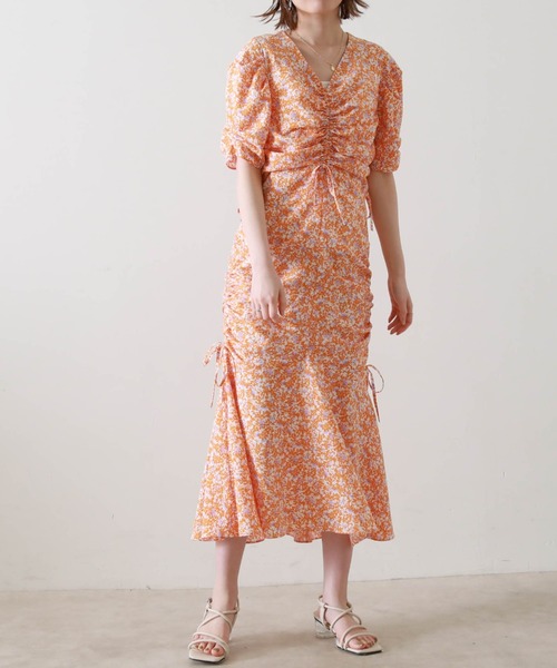 Cheek（チーク）の「ドロストギャザーワンピース（ワンピース・レディース・オレンジ/グリーン・MEDIUM）」の17枚目の写真