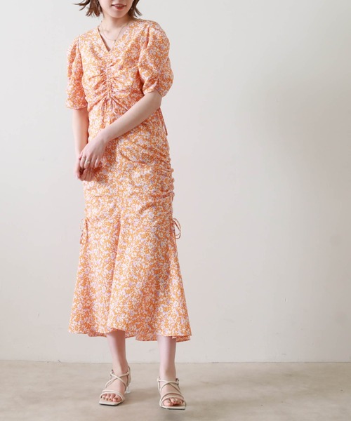 Cheek（チーク）の「ドロストギャザーワンピース（ワンピース・レディース・オレンジ/グリーン・MEDIUM）」の18枚目の写真