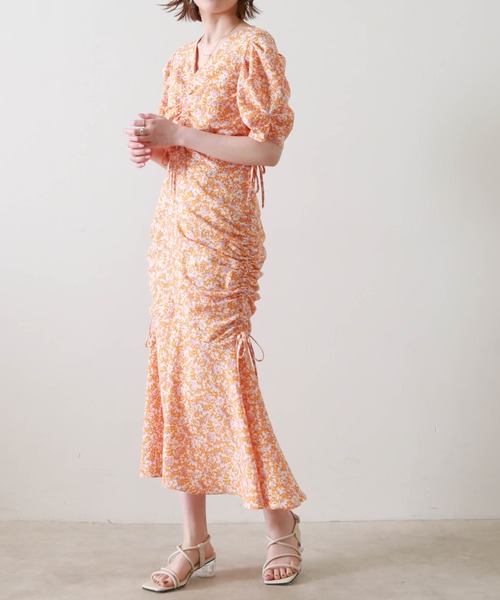 Cheek（チーク）の「ドロストギャザーワンピース（ワンピース・レディース・オレンジ/グリーン・MEDIUM）」の19枚目の写真