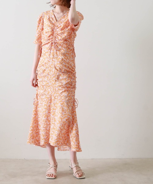 Cheek（チーク）の「ドロストギャザーワンピース（ワンピース・レディース・オレンジ/グリーン・MEDIUM）」の21枚目の写真