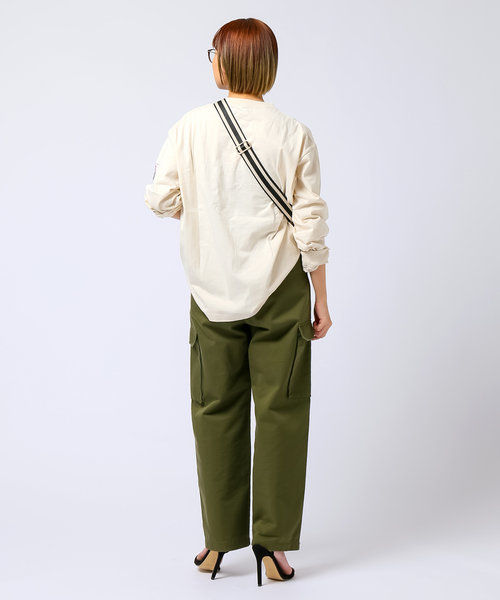 B.C STOCK（ベーセーストック）の「ルーシーアート ワッペンL/S-T（Tシャツ/カットソー・メンズ・グレー/アイボリー/モスグリーン・MEDIUM/LARGE）」の10枚目の写真