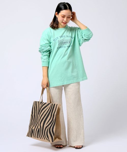 B.C STOCK（ベーセーストック）の「ルーシーアート ワッペンL/S-T（Tシャツ/カットソー・メンズ・グレー/アイボリー/モスグリーン・MEDIUM/LARGE）」の13枚目の写真