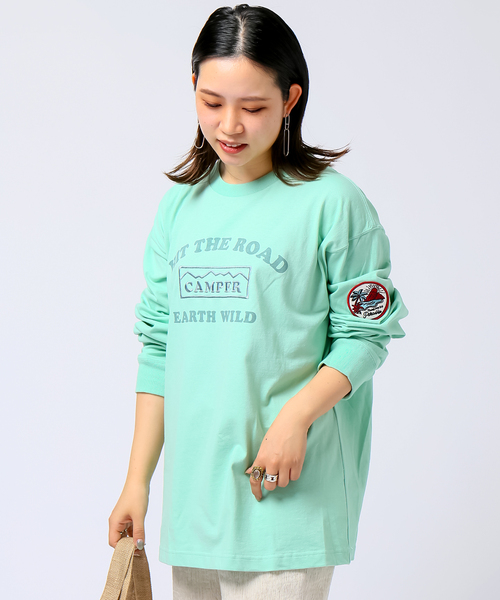 B.C STOCK（ベーセーストック）の「ルーシーアート ワッペンL/S-T（Tシャツ/カットソー・メンズ・グレー/アイボリー/モスグリーン・MEDIUM/LARGE）」の16枚目の写真