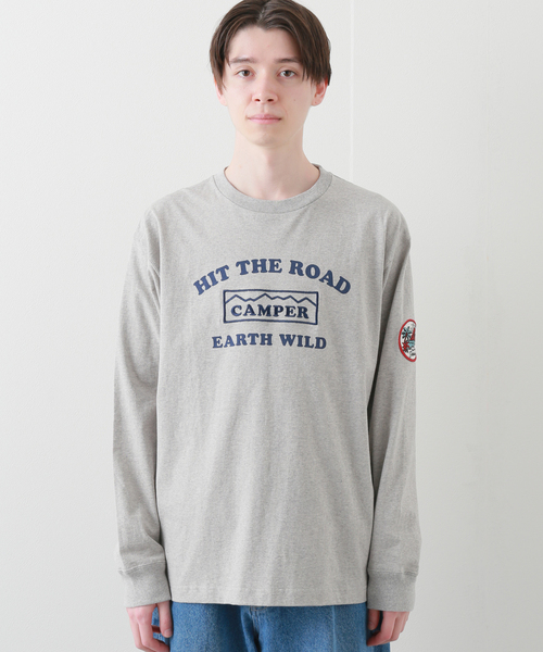 B.C STOCK（ベーセーストック）の「ルーシーアート ワッペンL/S-T（Tシャツ/カットソー・メンズ・グレー/アイボリー/モスグリーン・MEDIUM/LARGE）」の18枚目の写真