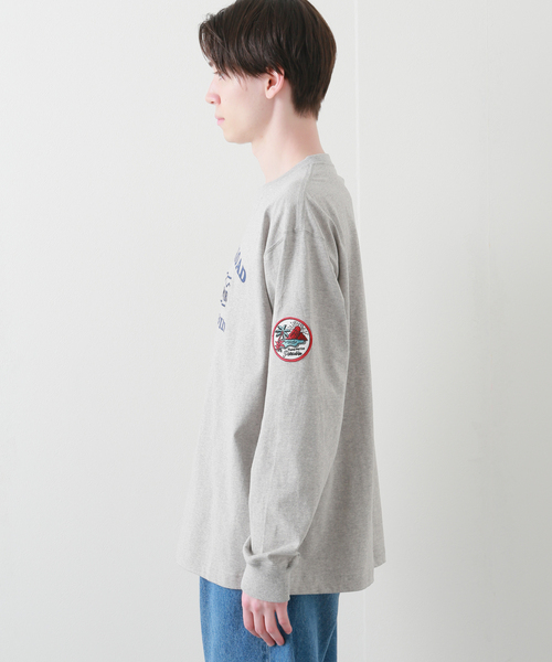 B.C STOCK（ベーセーストック）の「ルーシーアート ワッペンL/S-T（Tシャツ/カットソー・メンズ・グレー/アイボリー/モスグリーン・MEDIUM/LARGE）」の19枚目の写真